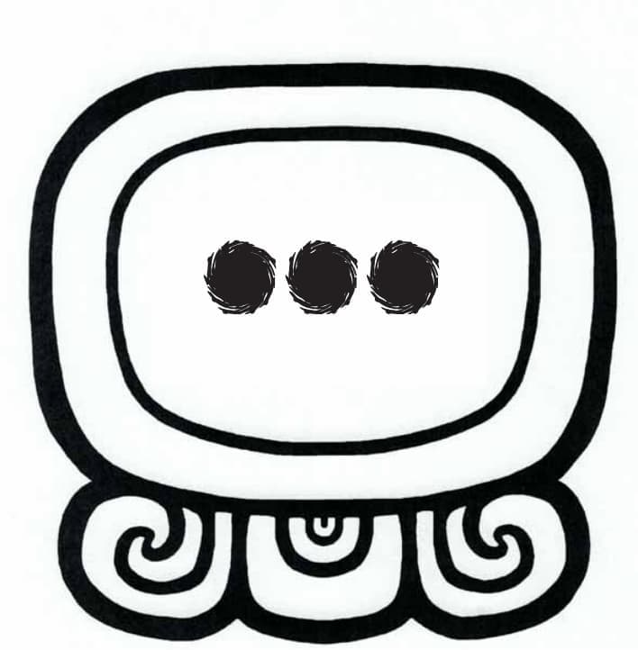 Sacred Mayan Number 3 Glyph