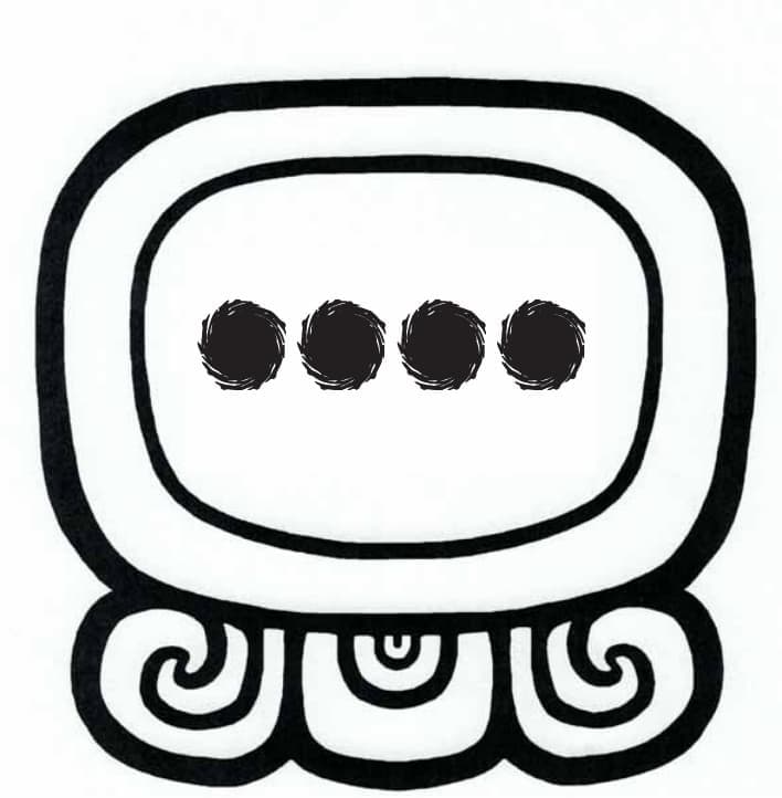 Sacred Mayan Number 4 Glyph